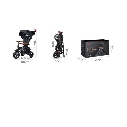 QPlay - Kinder-Dreirad 6-in-1 RITO DELUXE grau