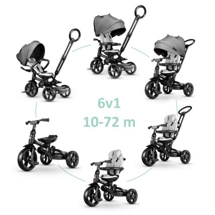 QPlay - Kinder-Dreirad 6in1 PRIME grau