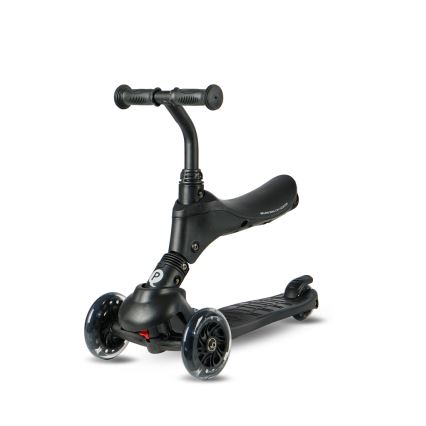 QPlay - Kinder-Scooter mit LED-Rädern 5-in-1 SEMA PRO schwarz