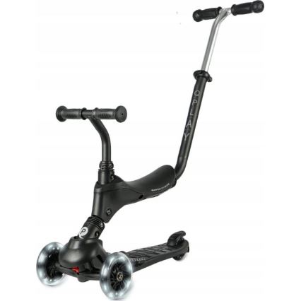QPlay - Kinder-Scooter mit LED-Rädern 5-in-1 SEMA PRO schwarz
