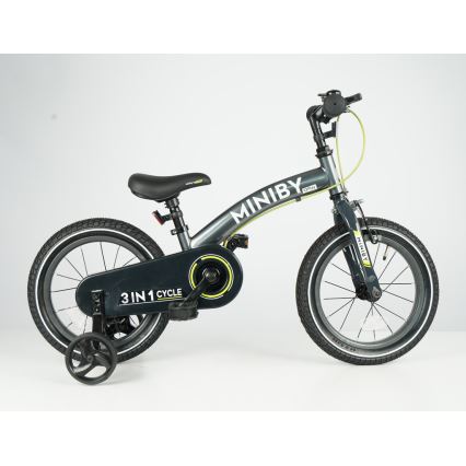 QPlay - Kinderfahrrad 14 MINIBY 3-in-1 grau