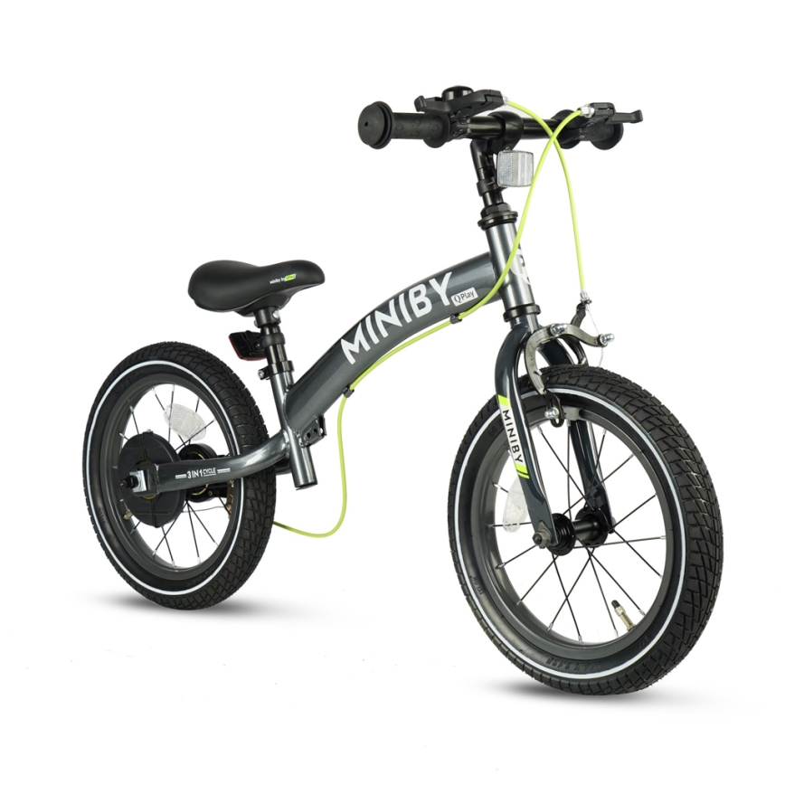 QPlay - Kinderfahrrad 14 MINIBY 3-in-1 grau