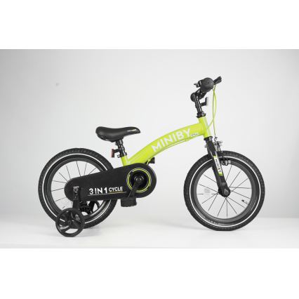 QPlay - Kinderfahrrad 14" MINIBY 3in1 grün
