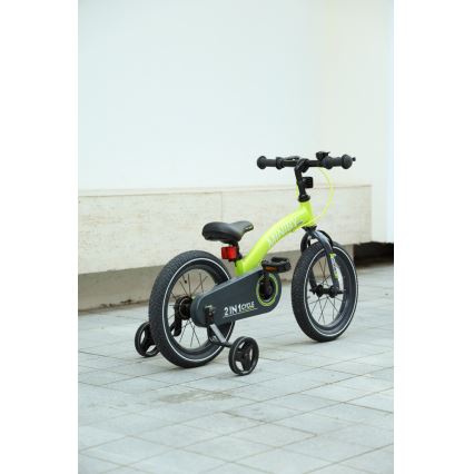 QPlay - Kinderfahrrad 14" MINIBY 3in1 grün