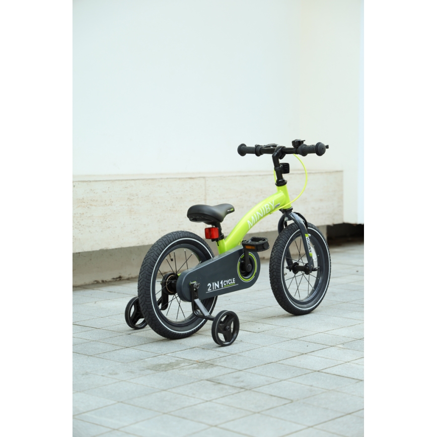 QPlay - Kinderfahrrad 14" MINIBY 3in1 grün