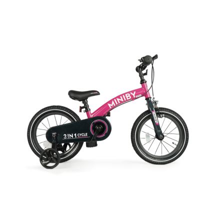 QPlay - Kinderfahrrad 14" MINIBY 3in1 pink