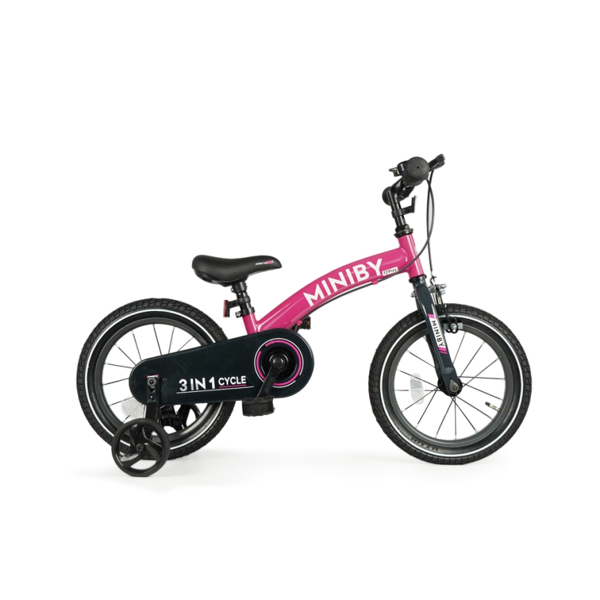 QPlay - Kinderfahrrad 14" MINIBY 3in1 pink