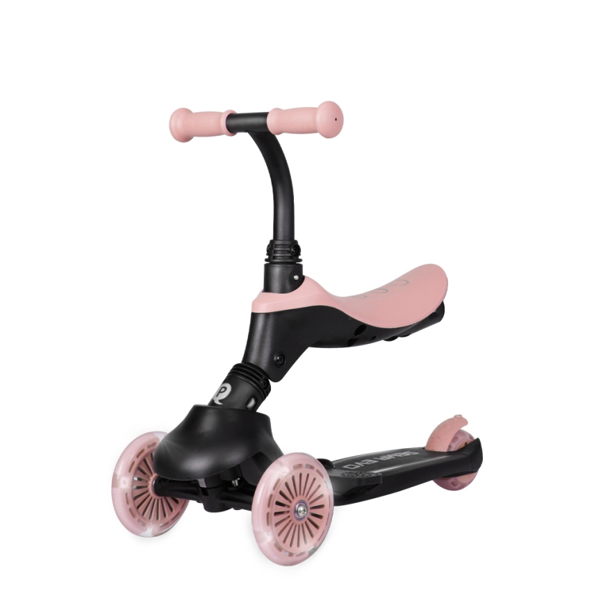 QPlay - Kinderroller mit LED-Rädern 5-in-1 SEMA EVO rosa