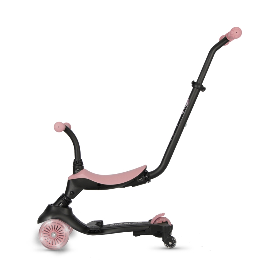 QPlay - Kinderroller mit LED-Rädern 5-in-1 SEMA EVO rosa
