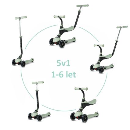 QPlay - Kinderroller mit LED-Rädern 5-in-1 SEMA PRO, grün