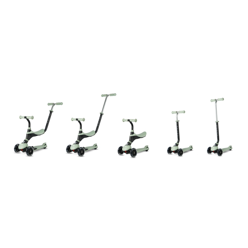 QPlay - Kinderroller mit LED-Rädern 5-in-1 SEMA PRO, grün