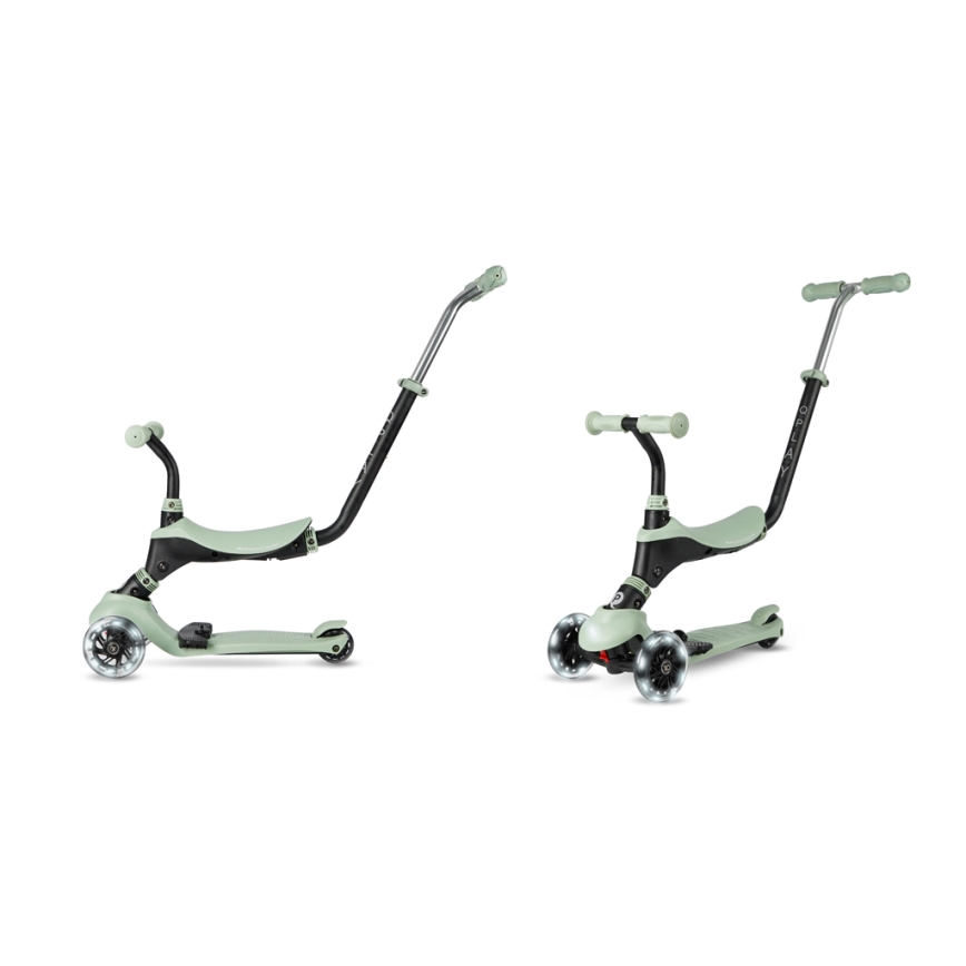 QPlay - Kinderroller mit LED-Rädern 5-in-1 SEMA PRO, grün