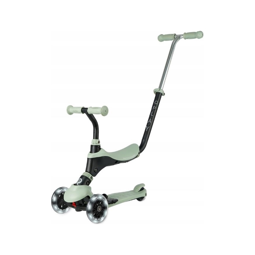 QPlay - Kinderroller mit LED-Rädern 5-in-1 SEMA PRO, grün