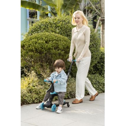 QPlay - Kinderroller SEMA EVO 5-in-1 mit LED-Rädern, blau