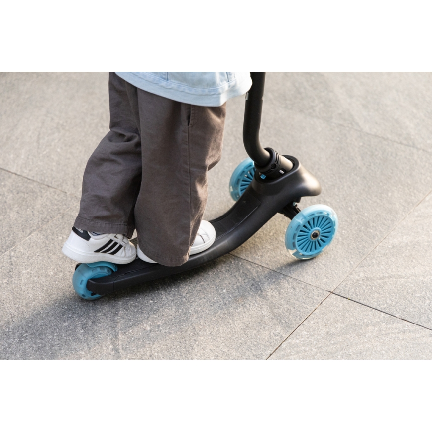 QPlay - Kinderroller SEMA EVO 5-in-1 mit LED-Rädern, blau