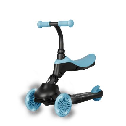 QPlay - Kinderroller SEMA EVO 5-in-1 mit LED-Rädern, blau