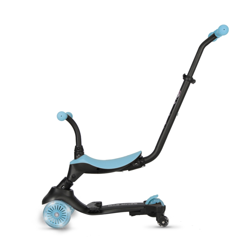 QPlay - Kinderroller SEMA EVO 5-in-1 mit LED-Rädern, blau