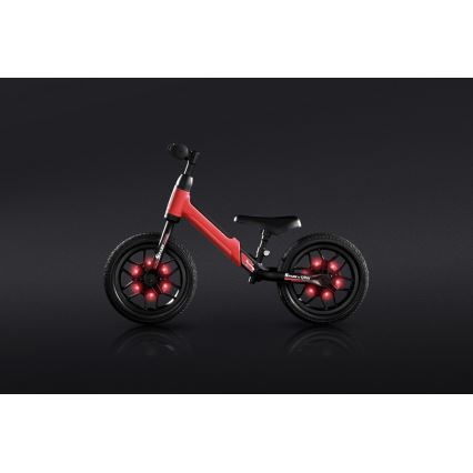 QPlay - Laufrad mit LED-Lichtern in den Rädern SPARK Rot