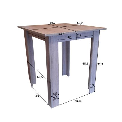 Quadratischer Esstisch LEVI Eiche