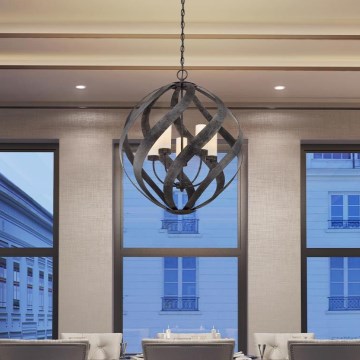 Quintiesse - Außen-Pendelleuchte mit Kette BLACKSMITH 5xE14/40W/230V Ø 66,4 cm IP44 schwarz