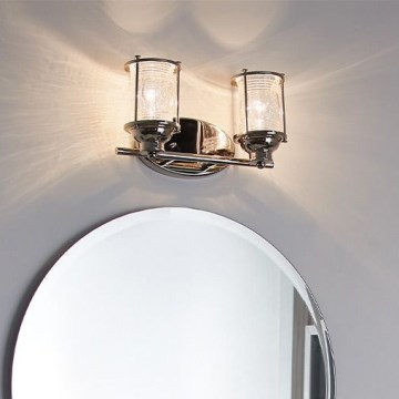 Quintiesse - Außenwandleuchte ASHLAND BAY 2xE27/60W/230V IP44 glänzender Chrom