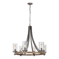 Quintiesse - Kronleuchter mit Kette ANGELO 6xE27/60W/230V Eichen-Dekor