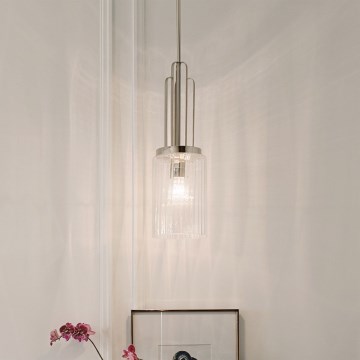 Quintiesse - Pendelleuchte an Stange KIMROSE 1xE27/60W/230V Ø 17,8 cm glänzender Chrom