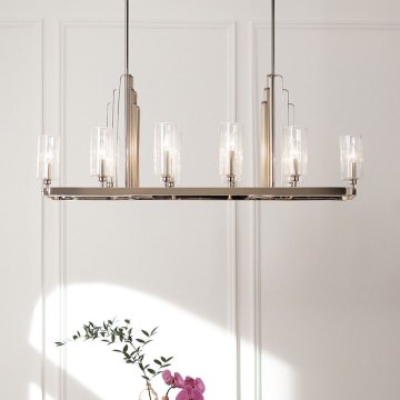 Quintiesse - Pendelleuchte mit Stange KIMROSE 10xE14/40W/230V glänzender Chrom