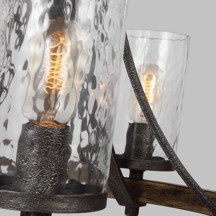 Quintiesse - Kronleuchter an Kette ANGELO 5xE27/60W/230V, Eichen-Dekor