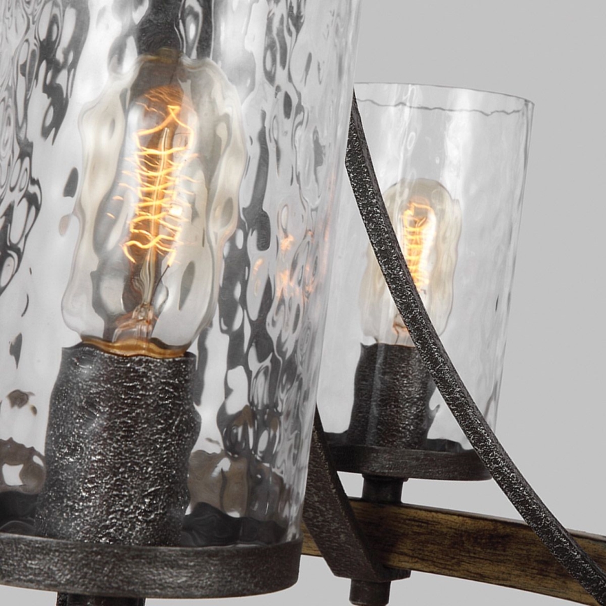 Quintiesse - Kronleuchter an Kette ANGELO 5xE27/60W/230V, Eichen-Dekor