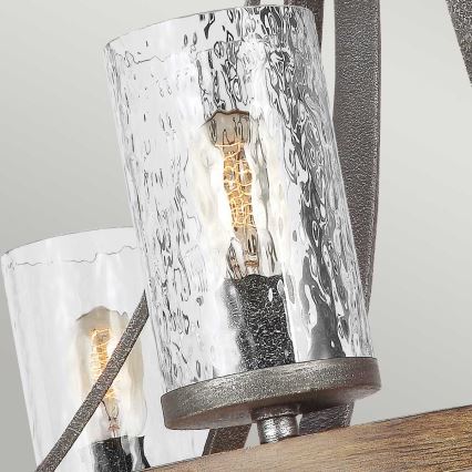 Quintiesse - Kronleuchter mit Kette ANGELO 6xE27/60W/230V Eichen-Dekor