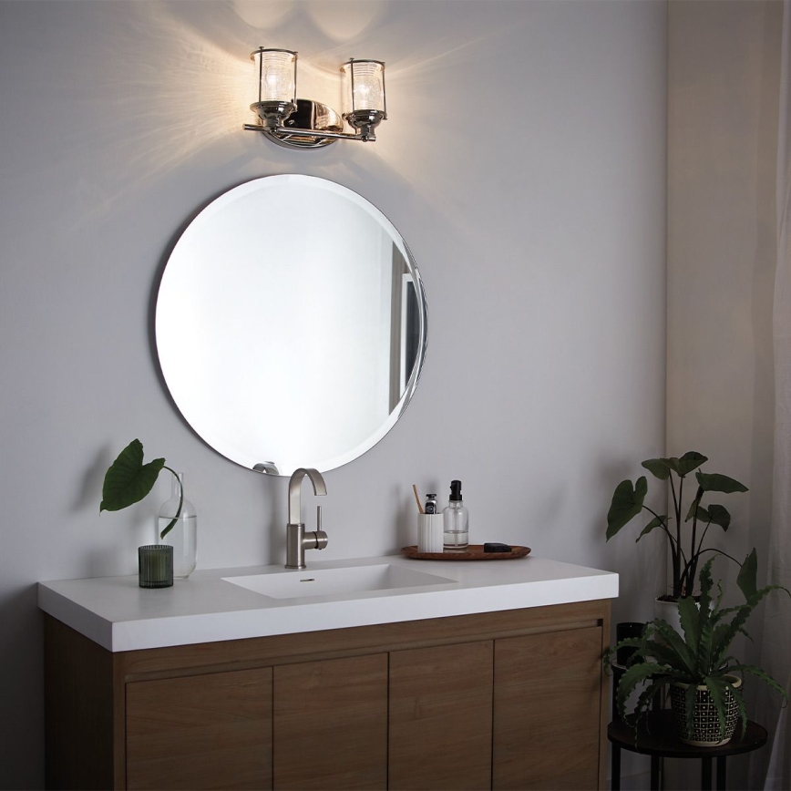 Quintiesse - Außenwandleuchte ASHLAND BAY 2xE27/60W/230V IP44 glänzender Chrom