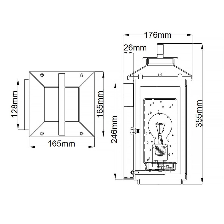 Quintiesse - Außenwandleuchte ATWATER S 1xE27/60W/230V IP44 goldfarben