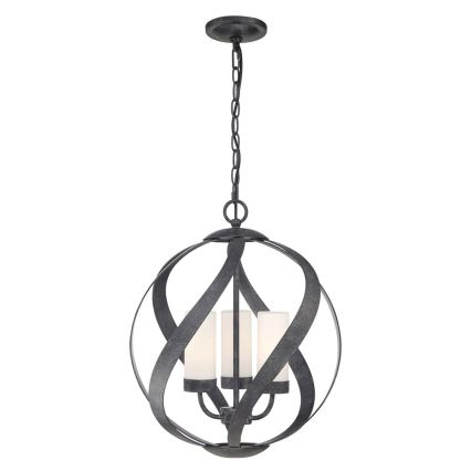 Quintiesse - Außenleuchte mit Kette BLACKSMITH 3xE14/40W/230V Ø 40,7 cm IP44 schwarz