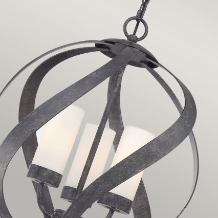Quintiesse - Außenleuchte mit Kette BLACKSMITH 3xE14/40W/230V Ø 40,7 cm IP44 schwarz