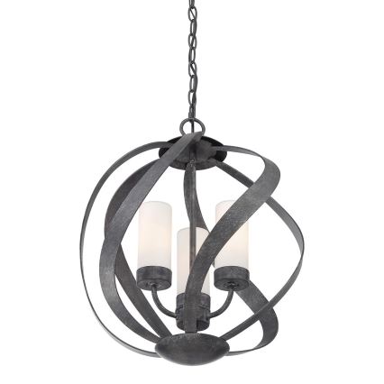 Quintiesse - Außenleuchte mit Kette BLACKSMITH 3xE14/40W/230V Ø 40,7 cm IP44 schwarz