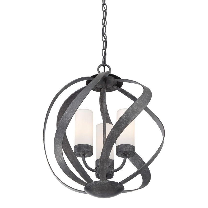 Quintiesse - Außenleuchte mit Kette BLACKSMITH 3xE14/40W/230V Ø 40,7 cm IP44 schwarz