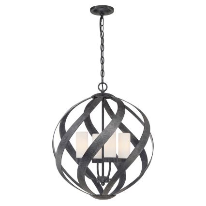 Quintiesse - Außen-Kronleuchter mit Kette BLACKSMITH 4xE14/40W/230V Ø 50,1 cm IP44 schwarz