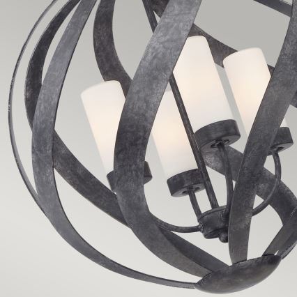 Quintiesse - Außen-Kronleuchter mit Kette BLACKSMITH 4xE14/40W/230V Ø 50,1 cm IP44 schwarz