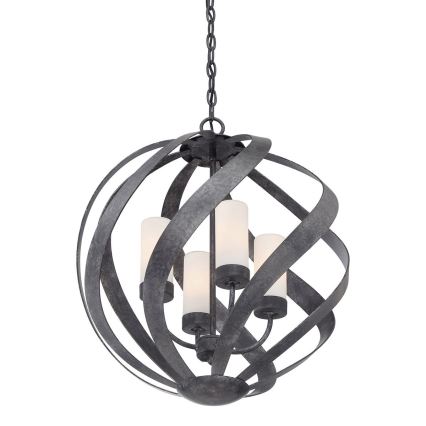 Quintiesse - Außen-Kronleuchter mit Kette BLACKSMITH 4xE14/40W/230V Ø 50,1 cm IP44 schwarz
