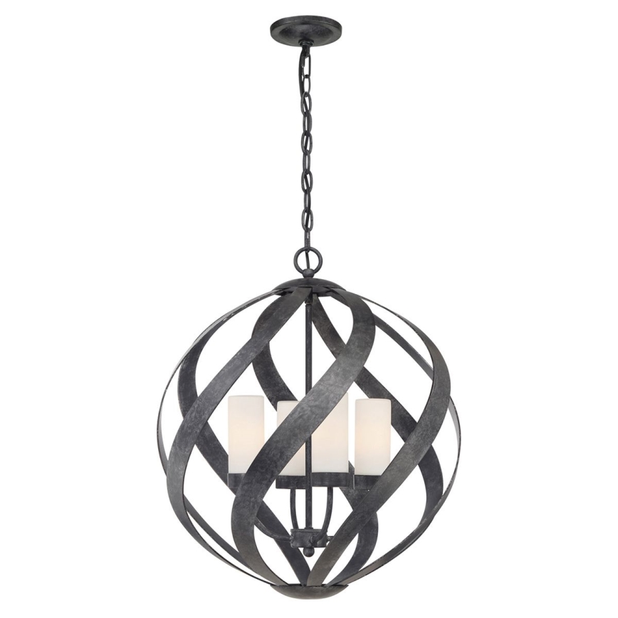 Quintiesse - Außen-Kronleuchter mit Kette BLACKSMITH 4xE14/40W/230V Ø 50,1 cm IP44 schwarz