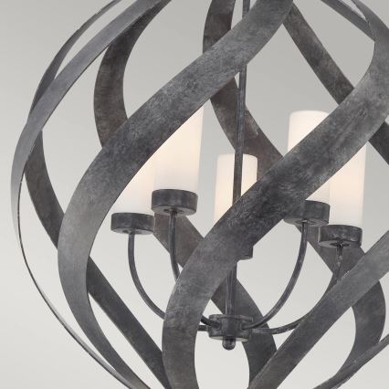 Quintiesse - Außen-Pendelleuchte mit Kette BLACKSMITH 5xE14/40W/230V Ø 66,4 cm IP44 schwarz