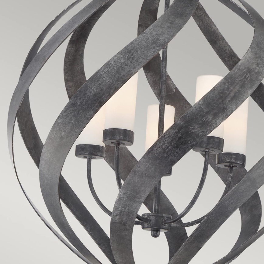 Quintiesse - Außen-Pendelleuchte mit Kette BLACKSMITH 5xE14/40W/230V Ø 66,4 cm IP44 schwarz
