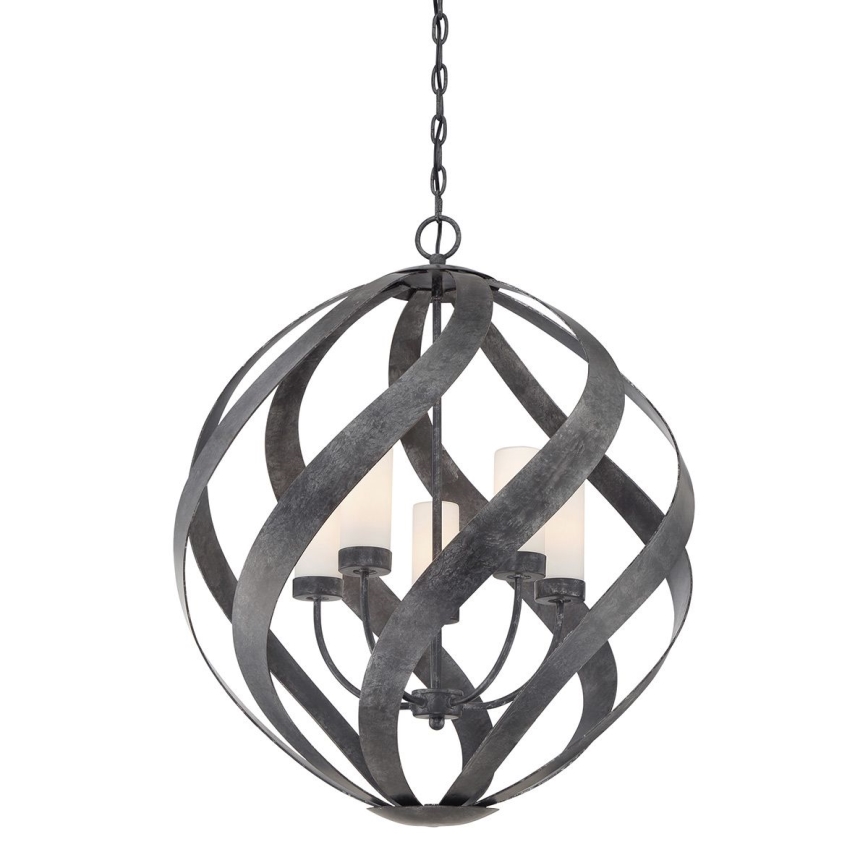 Quintiesse - Außen-Pendelleuchte mit Kette BLACKSMITH 5xE14/40W/230V Ø 66,4 cm IP44 schwarz