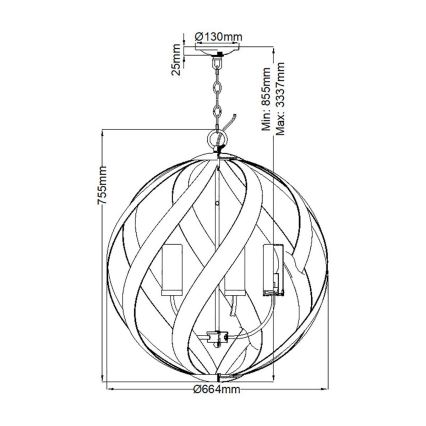 Quintiesse - Außen-Pendelleuchte mit Kette BLACKSMITH 5xE14/40W/230V Ø 66,4 cm IP44 schwarz
