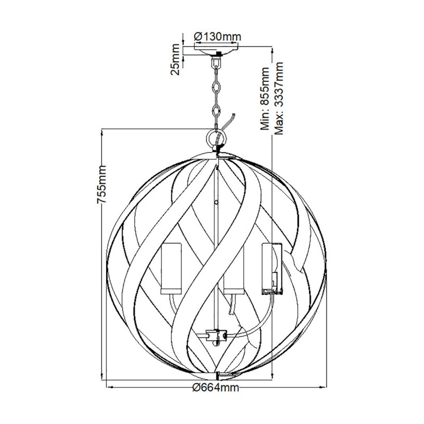 Quintiesse - Außen-Pendelleuchte mit Kette BLACKSMITH 5xE14/40W/230V Ø 66,4 cm IP44 schwarz