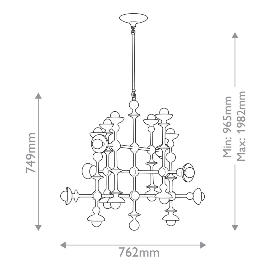 Quintiesse - Pendelleuchte an Stange CADENCE 18xE14/40W/230V weiß