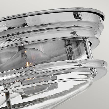 Quintiesse - Außen-Deckenleuchte HADRIAN 2xE27/40W/230V Ø 27,8 cm IP44 Hochglanz-Chrom