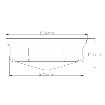 Quintiesse - Außen-Deckenleuchte HADRIAN 2xE27/40W/230V Ø 27,8 cm IP44 Hochglanz-Chrom