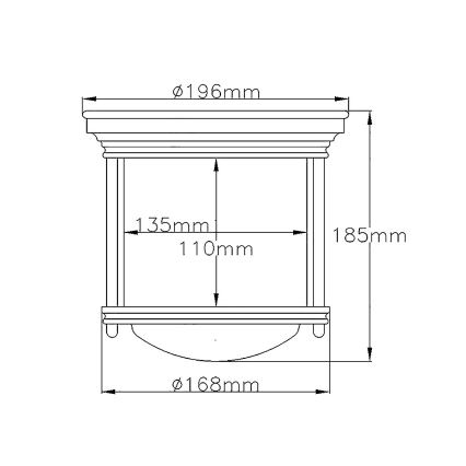 Quintiesse - Außen-Deckenleuchte HADRIAN 1xE27/60W/230V Ø 16,8 cm IP44 goldfarben